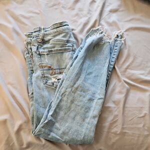 American Eagle Outfitters Light Blue Ripped Skinny Jeans